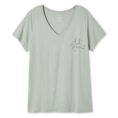 T-shirt avec encolure en V George Plus pour femmes Tailles 1X-4X