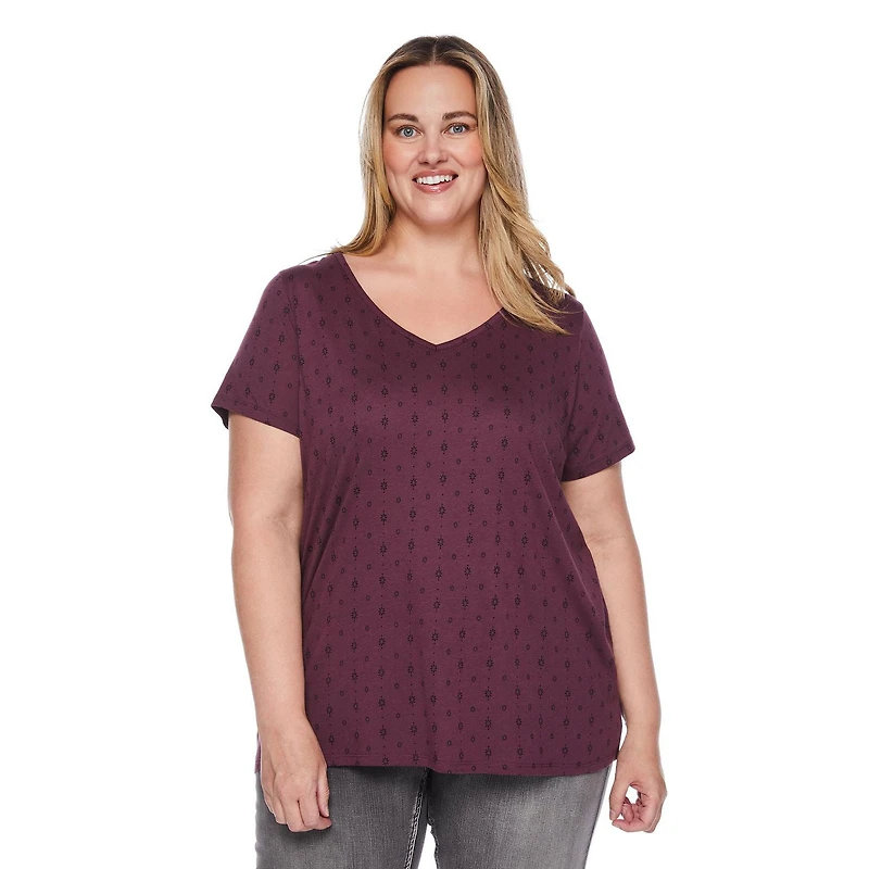 T-shirt avec encolure en V George Plus pour femmes Tailles 1X-4X