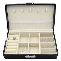 Rectangular Lock Closure Travel Jewelry Box