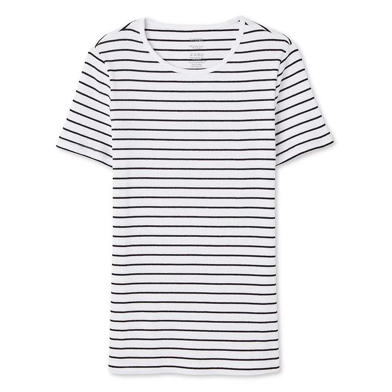 T-shirt côtelé à encolure ras du cou George pour femmes