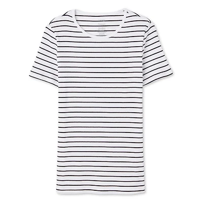 T-shirt côtelé à encolure ras du cou George pour femmes
