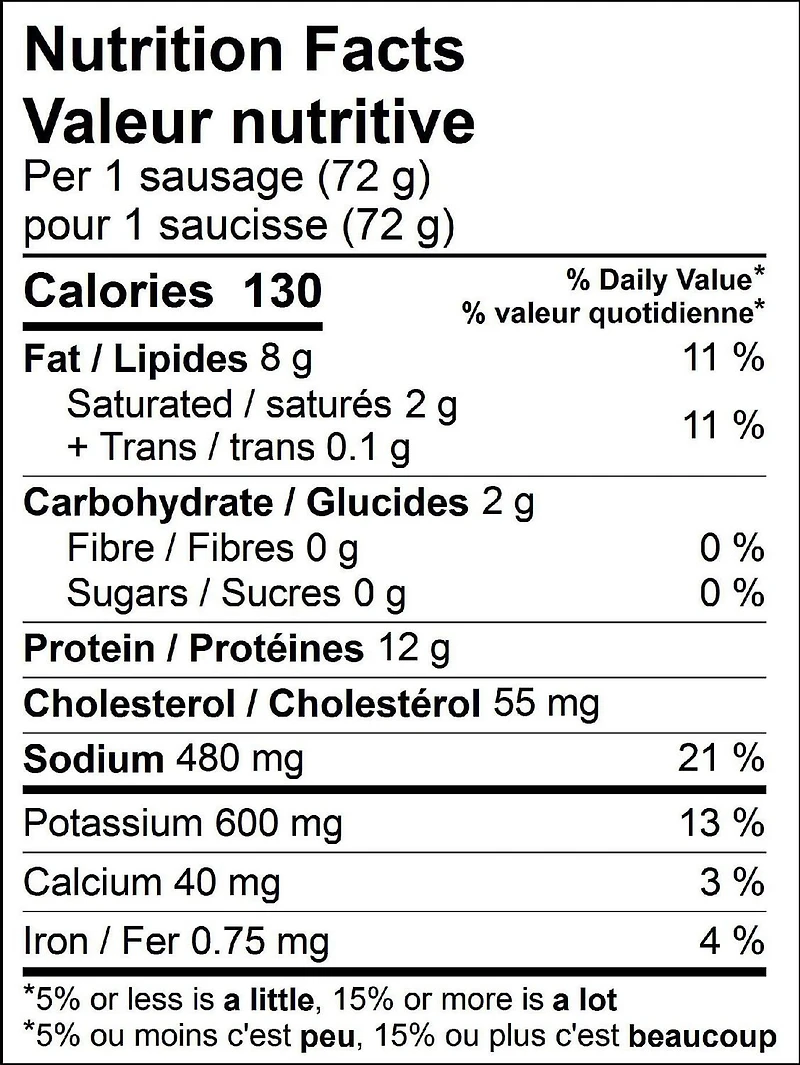 Saucisses de dinde fumées au cheddar