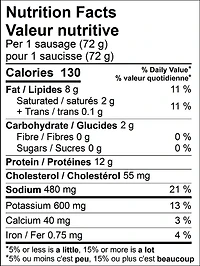 Saucisses de dinde fumées au cheddar