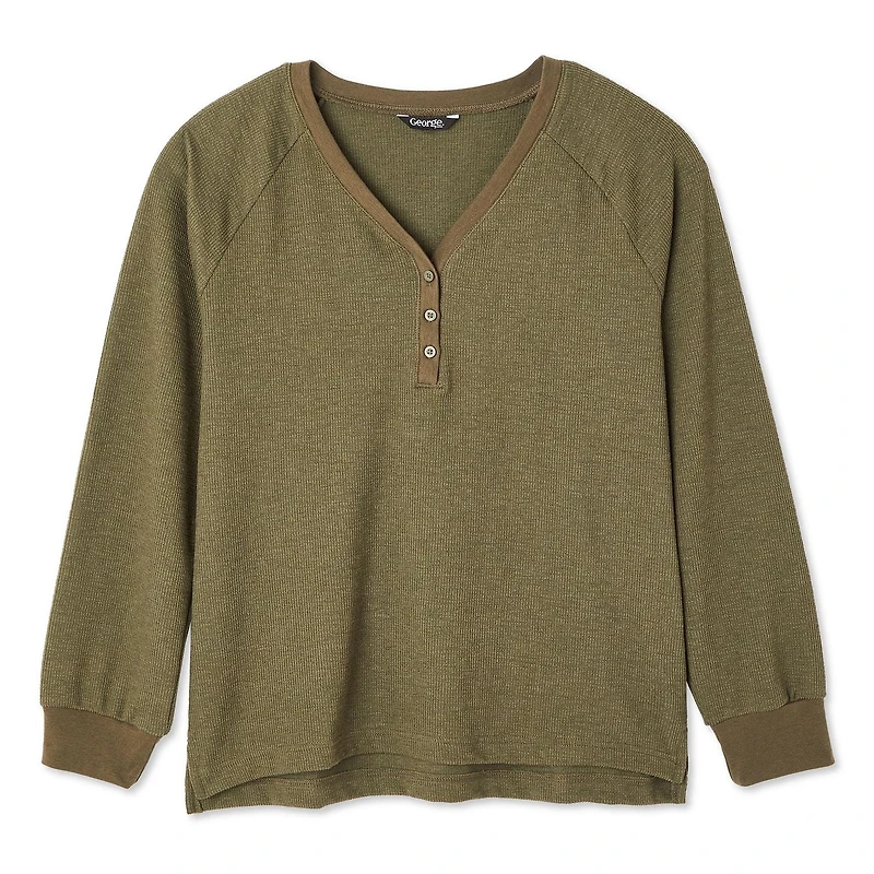 George Women's Rib Henley Tee, Sizes XS-XXL
