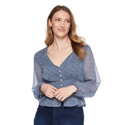 George Women's Smocked Blouse, Sizes XS-XXL