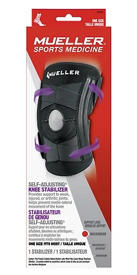 Mueller Self-Adjusting Knee Stabilizer, One Size Fits Most, Black