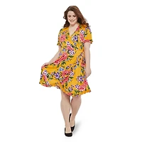 Robe portefeuille à volants George Plus pour femmes