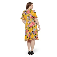 George Plus Women's Ruffled Wrap Dress