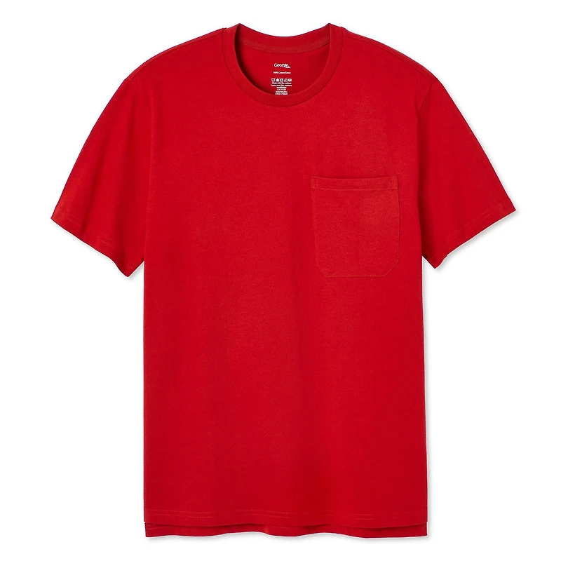T-shirt avec pochette George pour hommes Tailles P-2XL