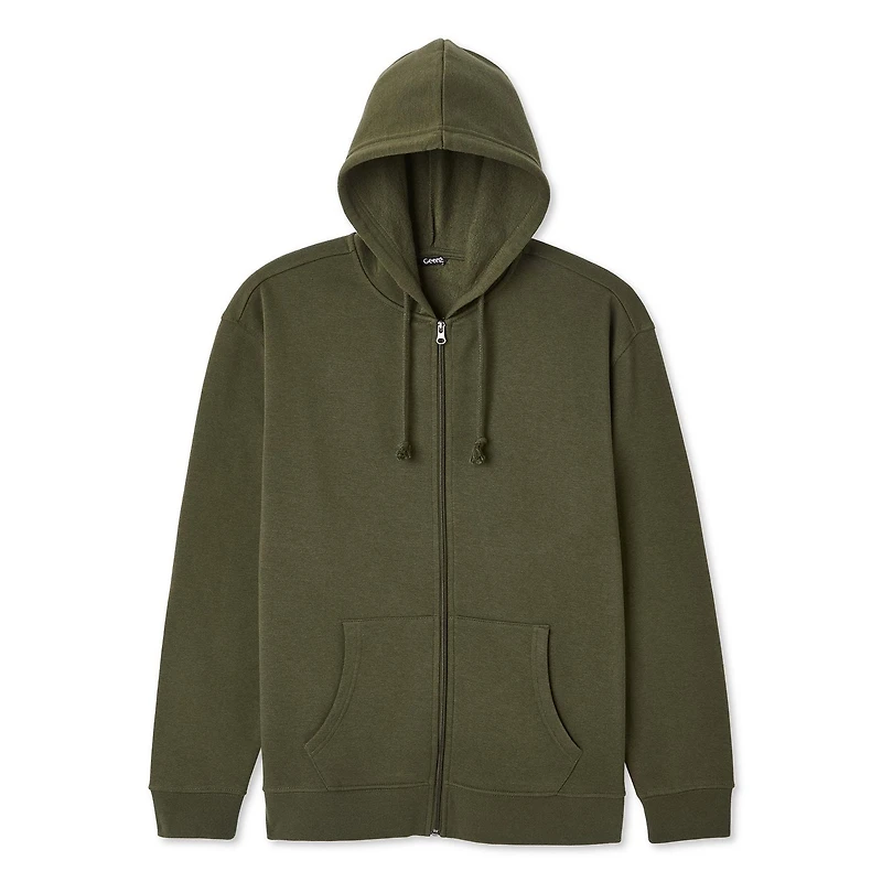 Haut à capuchon zippé sur la longueur George pour hommes Tailles P-2XL