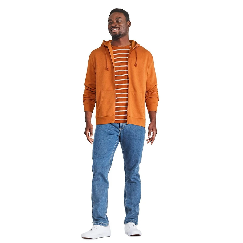 Haut à capuchon zippé sur la longueur George pour hommes Tailles P-2XL