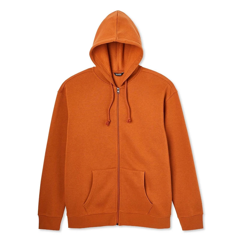 Haut à capuchon zippé sur la longueur George pour hommes Tailles P-2XL