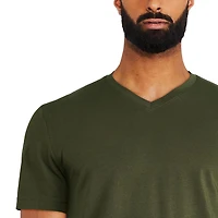 T-shirt extensible à encolure en V George pour hommes Tailles P-2XL