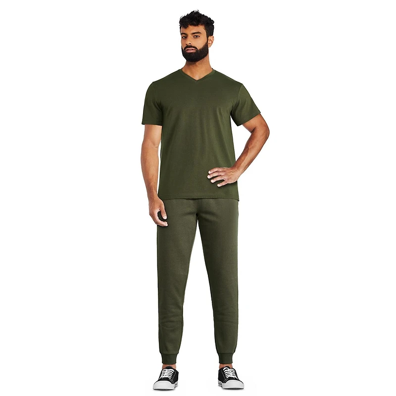 T-shirt extensible à encolure en V George pour hommes Tailles P-2XL