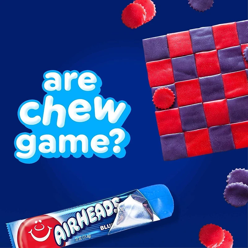 Barres Airheads, framboise bleue, emballées individuellement, 15.6g Airheads Framboise bleue—moelleuse et sympa!