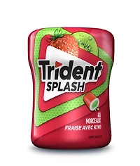 Trident Splash, Bouteille de gomme sans sucre Fraise Kiwi, 40 Morceaux