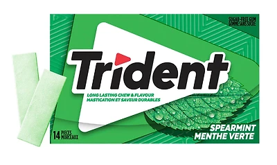 Trident, Spearmint Sugar-free Gum Pack, 14 Pieces