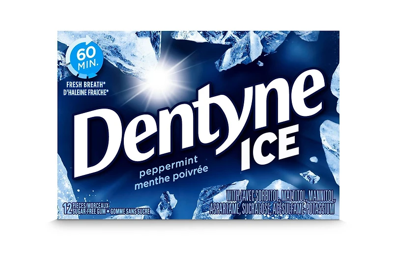 Dentyne Ice, Peppermint Sugar-free Gum Pack, 12 Pieces