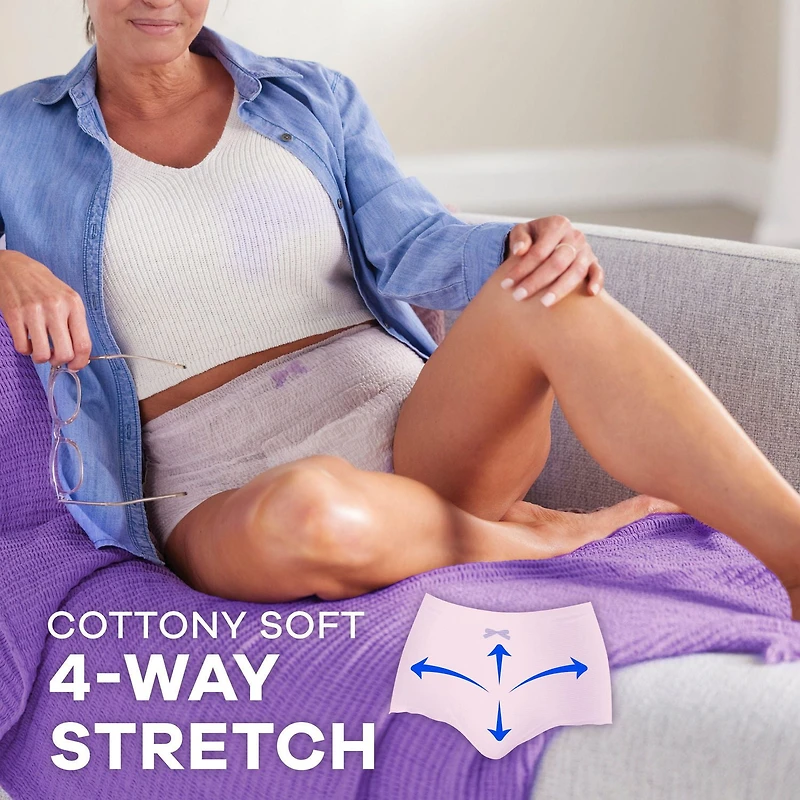 Always Discreet Adult Incontinence Underwear for Women and Postpartum Underwear, L, Up to 100% Bladder Leak Protection