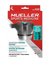 Mueller Adjustable Posture Support, Unisex, One Size Fits Most, Light Back Support to help Improve Posture
