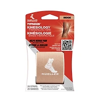 Ruban thérapeutique de kinésiologie Mueller Typhoon, 20 bandes en I prédécoupées, beige