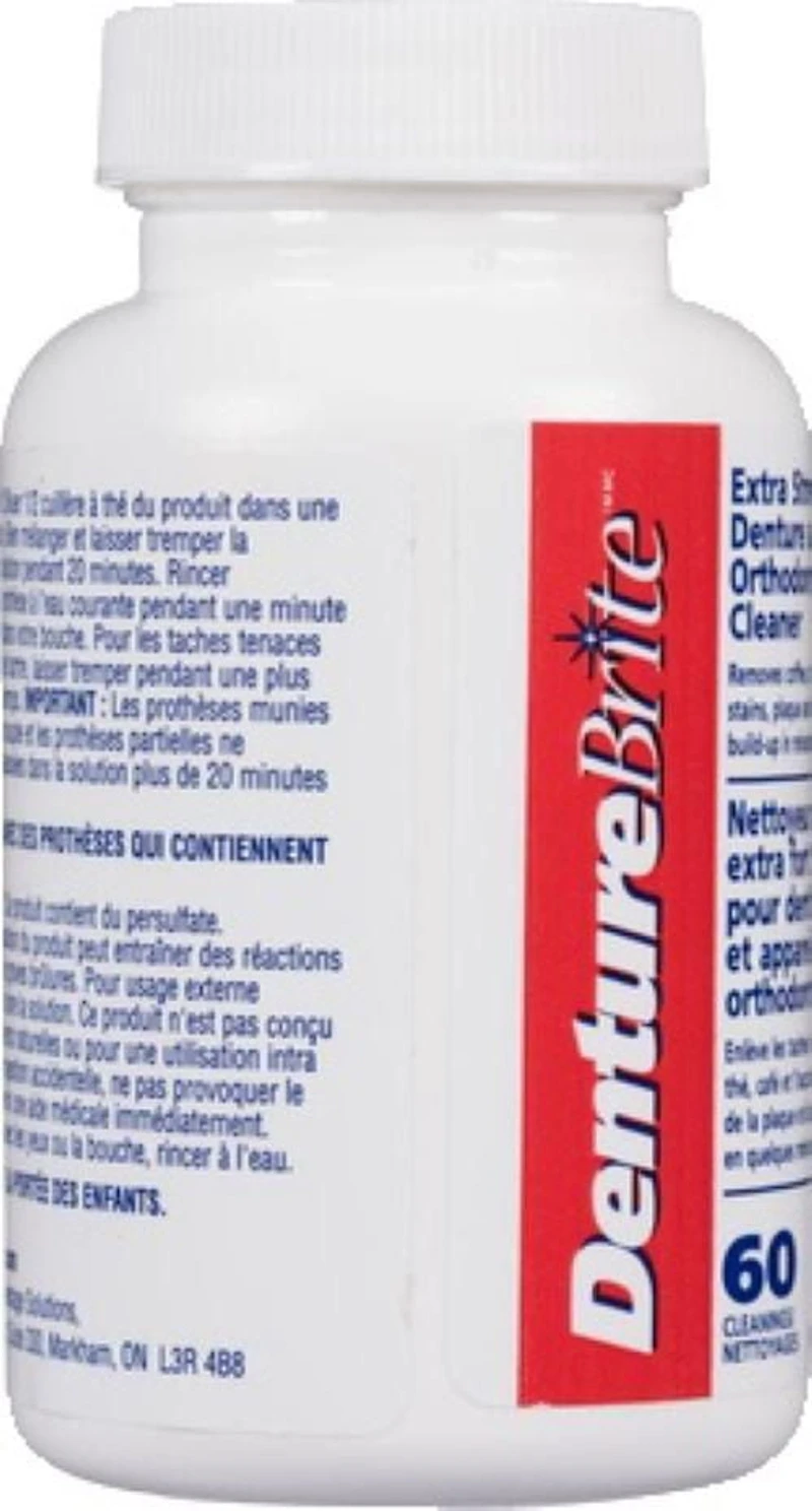 Denture Brite® Nettoyeur pour dentiers et appareils orthodontiques FORCE SUPPLÉMENTAIRE60S185G