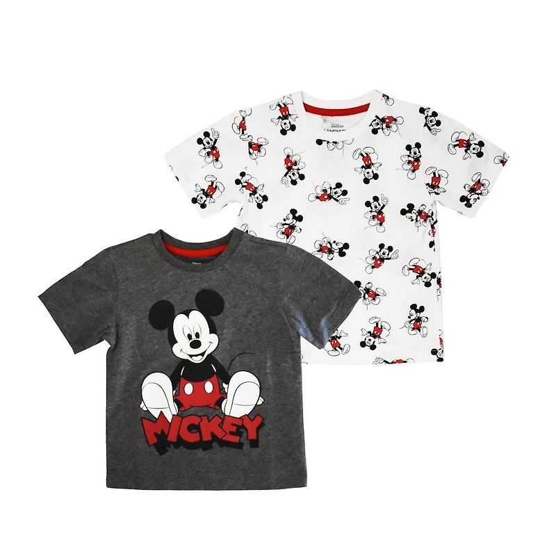 Lot de 2 t-shirts classiques Mickey Mouse pour tout-petits garçons Disney