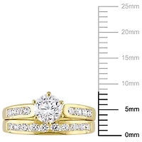 Miabella 2.60 ct Cubic zirconia Yellow Rhodium Plated Sterling Silver Bridal Set