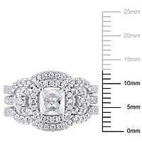 Miabella 2.20 ct Cubic zirconia Sterling Silver Bridal Set