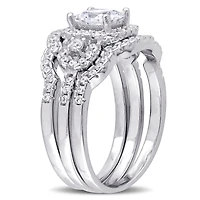 Miabella 2.20 ct Cubic zirconia Sterling Silver Bridal Set