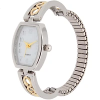 Women's Two-Tone half Bangle Watch, Ladies Fashion Watch
