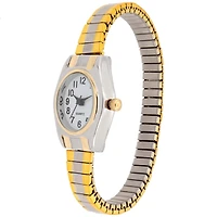 Montre pour femme à mouvement quartz – deux tons avec cadran blanc et chiffres noirs