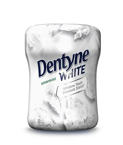 Dentyne White, Gomme sans sucre à la menthe verte - 60 Morceaux Gomme Dentyne White 60 mcx pour sourire brillant