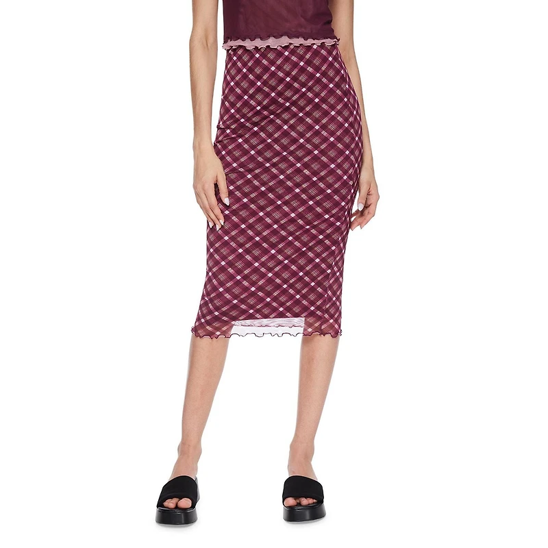 No Boundaries Women's Mesh Midi Skirt