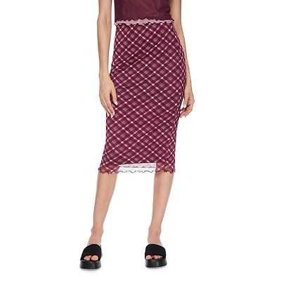 Jupe mi-longue en maille No Boundaries pour femmes