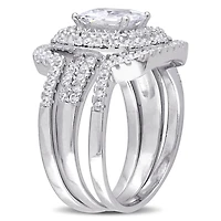 Ensemble nuptial avec zircons cubiques 4,12 ct en argent sterling de Miabella
