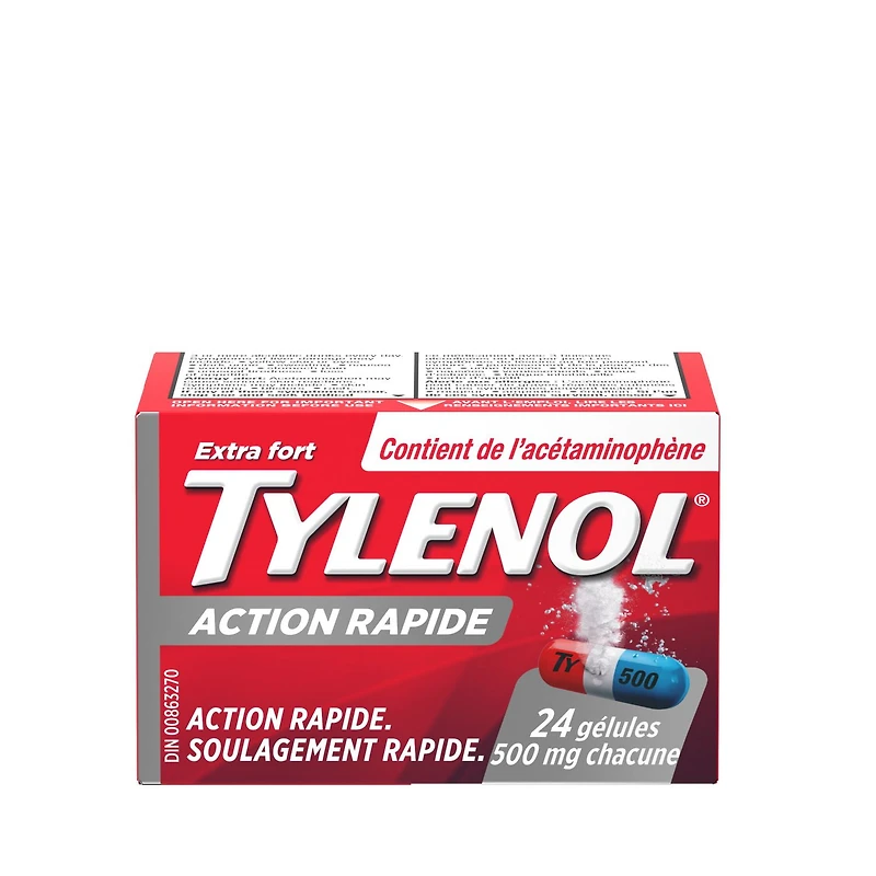 Tylenol Extra Strength Pain Relief Acetaminophen 500mg Rapid Release Gels, 24 Count