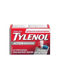 Tylenol Extra Strength Pain Relief Acetaminophen 500mg Rapid Release Gels, 24 Count