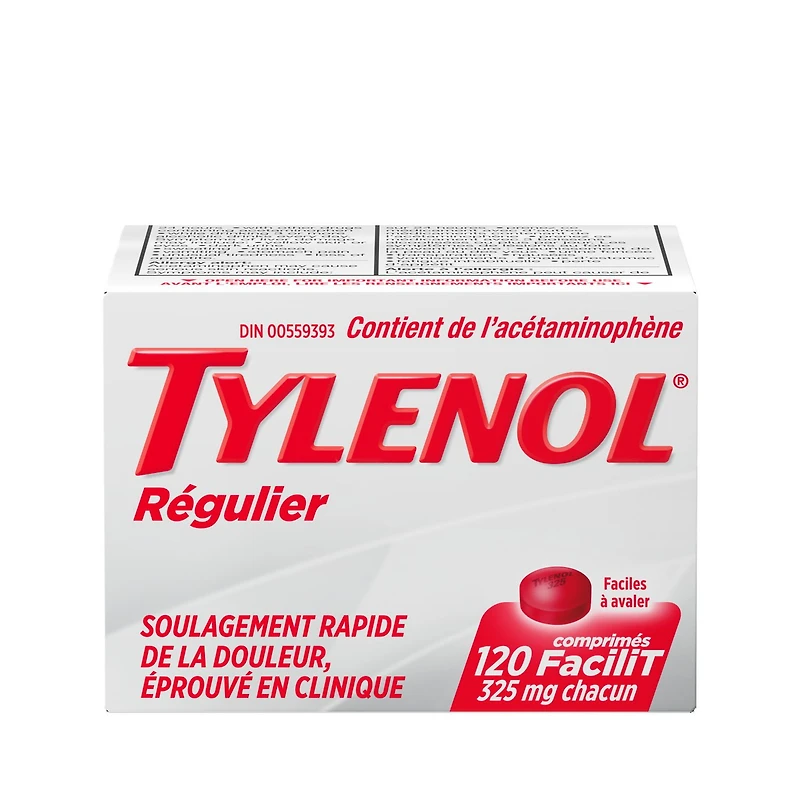 Tylenol Regular Strength Pain Relief Acetaminophen 325mg EZTabs, 120 Count