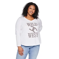 T-shirt à encolure en V George Plus pour femmes Tailles 1X-4X