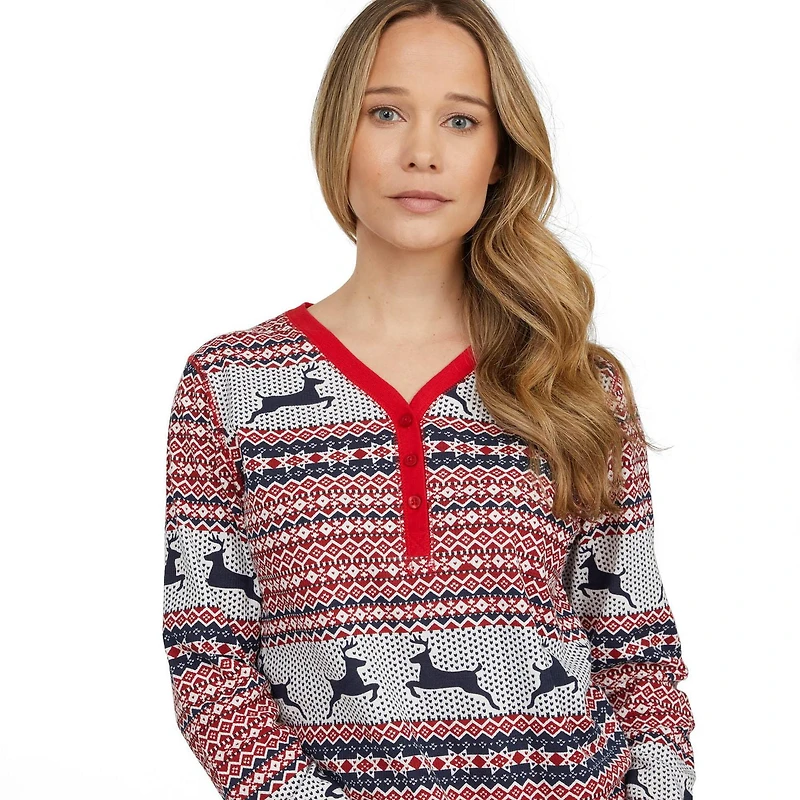 Ensemble de pyjama deux pièces en tricot gaufré Mexx pour femmes