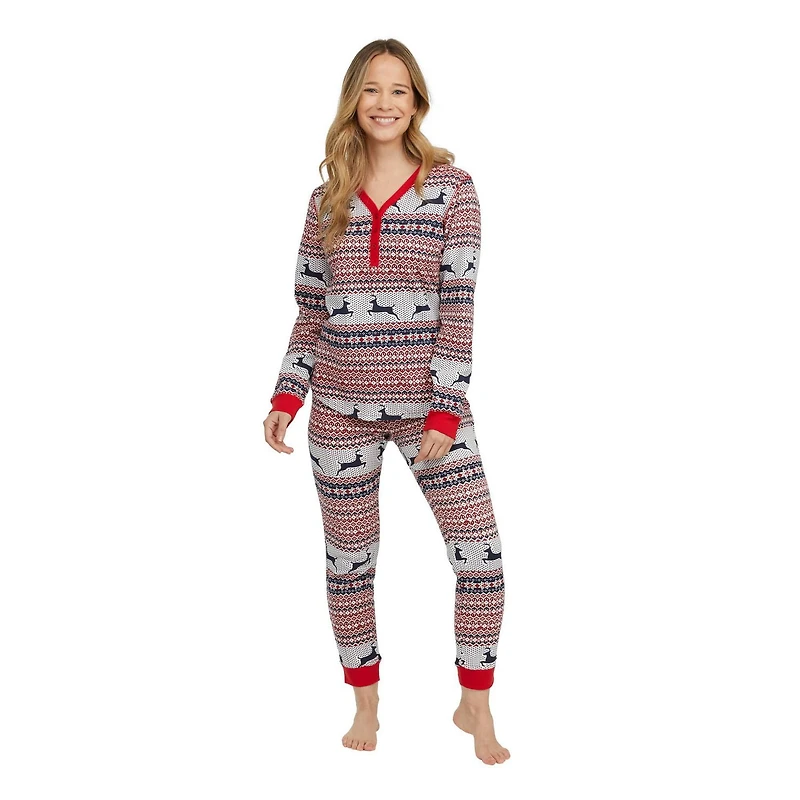 Ensemble de pyjama deux pièces en tricot gaufré Mexx pour femmes