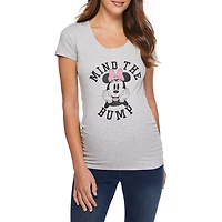 Disney Women's Maternity Minnie Mouse Ruched Tee