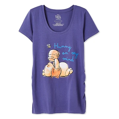 Disney Women's Maternity Winnie the Pooh Ruched Tee
