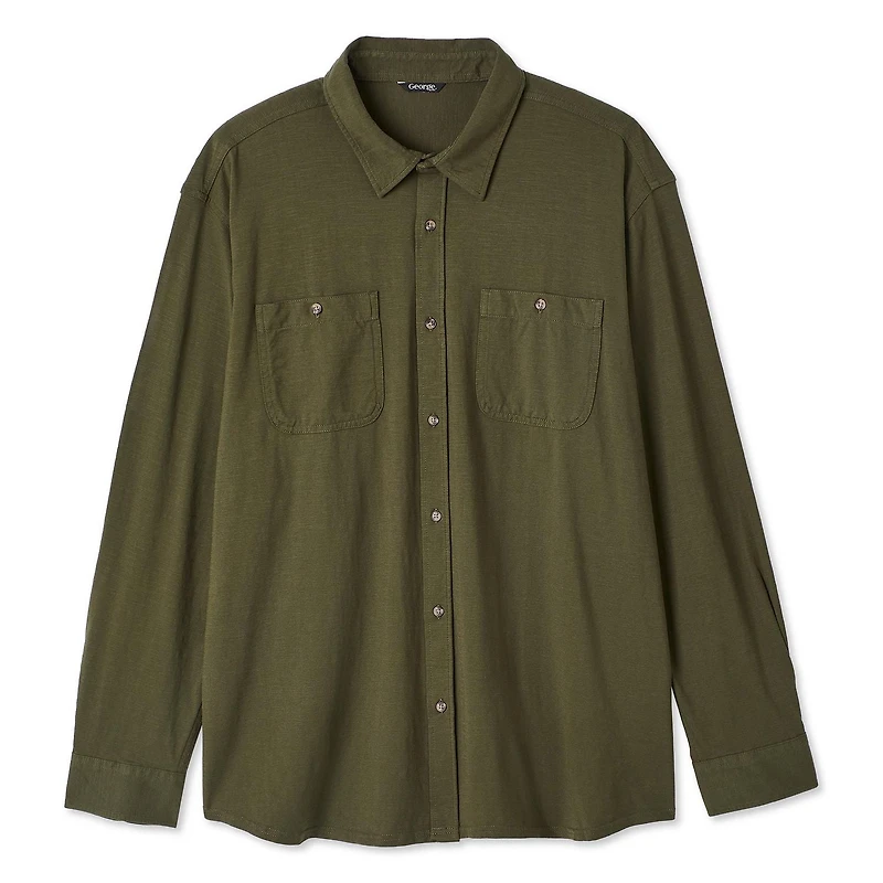 George Big Men's Knit Button-Up Shirt