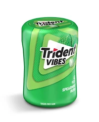 Trident Vibes, Bouteille de gomme sans sucre Éclat de menthe verte, 40 Morceaux Trident Vibes Menthe Verte : éclat frais