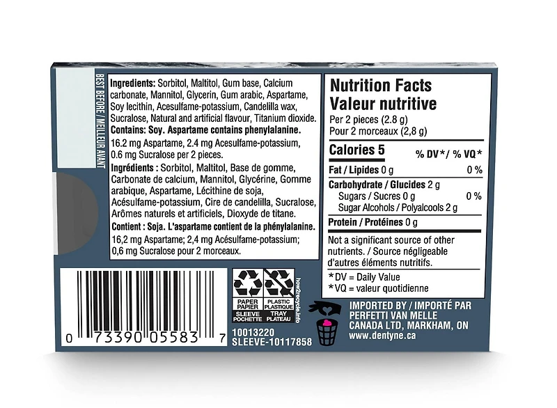 Dentyne Ice, Intense Sugar-free Gum Pack, 12 Pieces