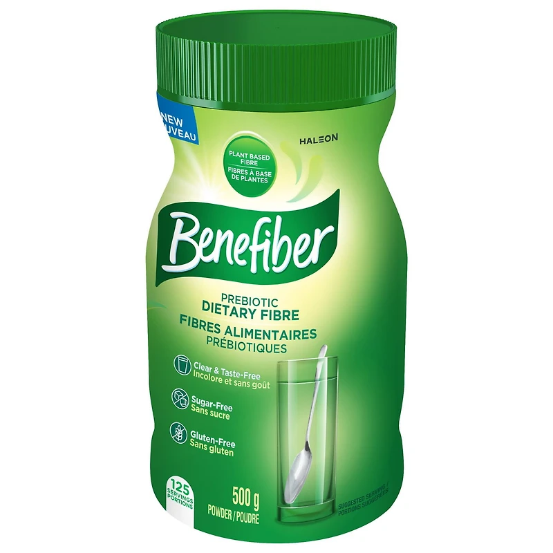 Benefiber Prebiotic Dietary Fibre Powder, Unflavoured, Sugar-Free, Daily Fibre - 125 Servings (500G), Benefiber Powder, 125 Servings