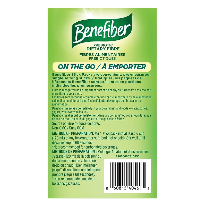 Benefiber On The Go Prebiotic Dietary Fibre Powder, Unflavoured, Stick Packs, Sugar-Free - (28 x 4 g Stick Packs), Benefiber On The Go, (28 x 4 g Stick Packs)
