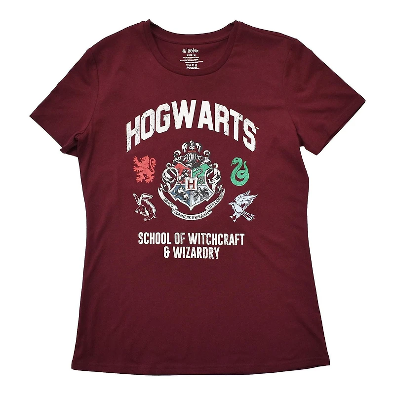 T-shirt à manches courtes Harry Potter School Crest pour femme